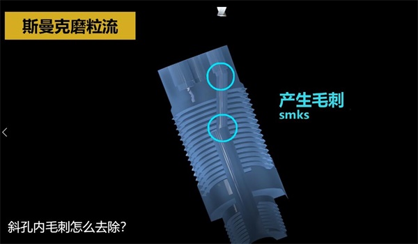 用<a href='http://m.aspachord.cn' target='_blank'><u>流體拋光機(jī)</u></a>，去除斜孔內(nèi)毛刺